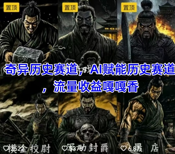 抖音奇异历史赛道，AI赋能历史赛道，流量收益嘎嘎香，狂撸伙伴计划牛牛资源网-专注分享网络创业项目落地实操课程 – 全网首发_高质量创业项目输出牛牛资源网