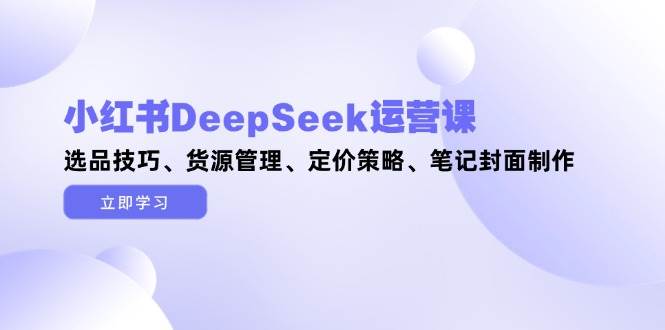 小红书DeepSeek运营课，选品技巧、货源管理、定价策略、笔记封面制作牛牛资源网-专注分享网络创业项目落地实操课程 – 全网首发_高质量创业项目输出牛牛资源网