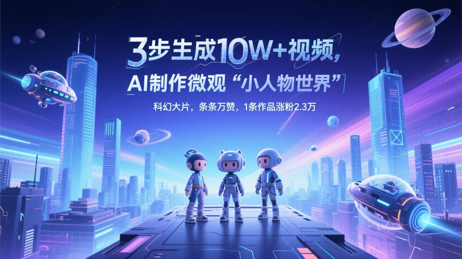 三步生成10W+视频,AI制作微观“小人物世界”科幻大片,条条万赞,1条作品涨粉2.3万牛牛资源网-专注分享网络创业项目落地实操课程 – 全网首发_高质量创业项目输出牛牛资源网