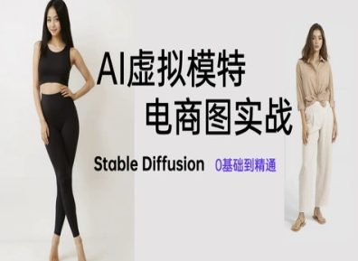AI虚拟模特电商图实战，AI绘画Stable Diffusion 0基础到精通牛牛资源网-专注分享网络创业项目落地实操课程 – 全网首发_高质量创业项目输出牛牛资源网