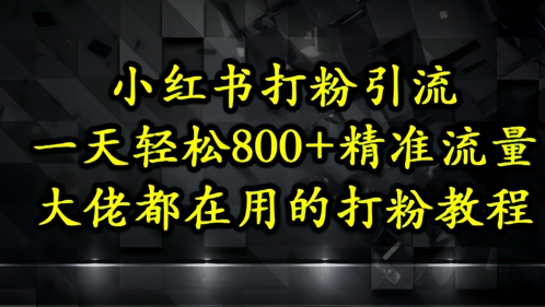 小红书打粉引流，一天轻松500+精准流量，大佬都在用的打粉教程牛牛资源网-专注分享网络创业项目落地实操课程 – 全网首发_高质量创业项目输出牛牛资源网