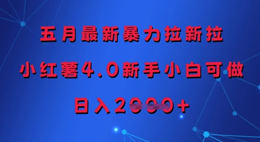 五月最新暴力拉新拉，小红薯4.0新手小白可做，日入多张牛牛资源网-专注分享网络创业项目落地实操课程 – 全网首发_高质量创业项目输出牛牛资源网
