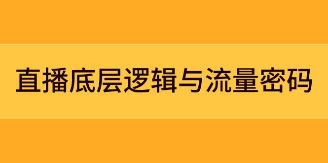 直播底层逻辑与流量密码：定位模型+案例拆解，急速流承接与数据优化全攻略牛牛资源网-专注分享网络创业项目落地实操课程 – 全网首发_高质量创业项目输出牛牛资源网