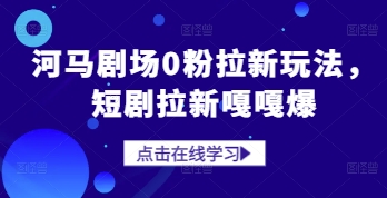 河马剧场0粉拉新玩法，短剧拉新嘎嘎爆牛牛资源网-专注分享网络创业项目落地实操课程 – 全网首发_高质量创业项目输出牛牛资源网