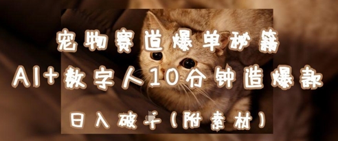 宠物赛道爆单秘籍：AI+数字人10分钟造爆款，日入1k牛牛资源网-专注分享网络创业项目落地实操课程 – 全网首发_高质量创业项目输出牛牛资源网