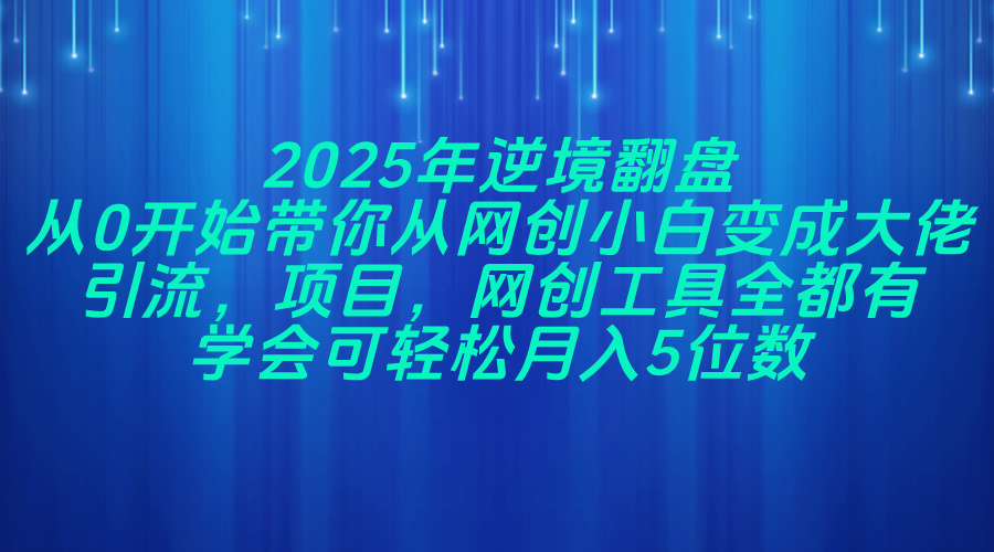2025年逆境翻盘,从0开始带你从网创小白变成大佬,引流,项目,网创工…牛牛资源网-专注分享网络创业项目落地实操课程 – 全网首发_高质量创业项目输出牛牛资源网